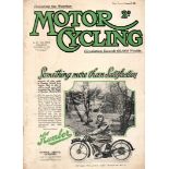 The Motor Cycle. 88 loose issues of this weekly journal, comprising 15 copies from 1926, 4 from