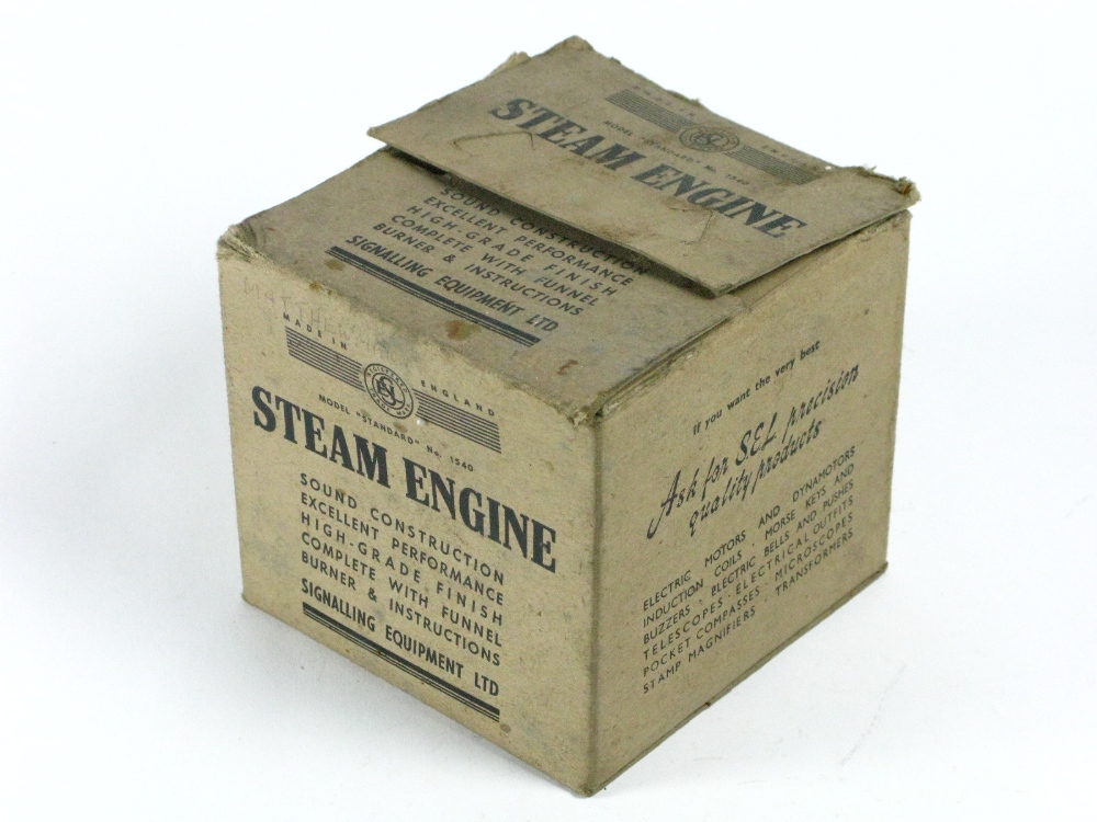 *A Steam Engine Toy by the Signalling Equipment Ltd., retaining its original delivery box, burner