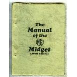 M.G. M-Type 8/33 Midget. A 1931-2 'Manual' with good images and detail, metal clip held pages to a