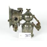 *A Milton combination acetylene gas and oil-powered lamp of the 1910 period, a 'get you home' device