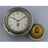 *Mechanical Car Clock by S. Smiths & Sons, with a 3-inch silver dial, front opening to reveal rear