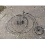 *A pair of Ordinary forks and backbone, having a fitted mounting step and rear wheel, and coming