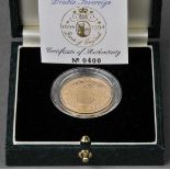 *Royal Mint. Gold Double Sovereign 1994, uncirculated, cased with certificate No.0400 (1)