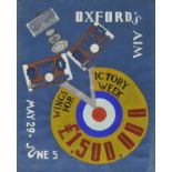 *Wings for Victory. A group of 5 pen and ink and watercolour posters designed for the Oxford