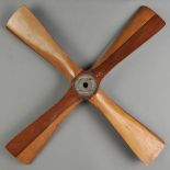 *Propeller. An early 20th-century Airship generator propeller, with four laminated wood blades, boss