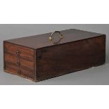 *Medal Collectors Chest. A Victorian mahogany three-drawer table-top chest, with brass handles, 17