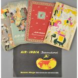 *Air India International. A collection of items including 4 1950s inflight packs containing