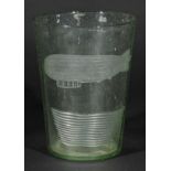 *Graf Zeppelin. An Art Deco soda glass ice bucket, etched with Airship above a series of waves, 21.