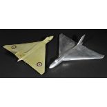 *Vulcan Bomber. A 1950s carved wood air recognition model of a Hawker Siddeley Vulcan bomber,