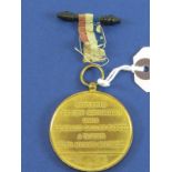 *Henry (Henri) Giffard Medal. A gilt on bronze medal being a 'Souvenir de mon Ascension dans Le