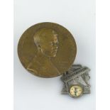 *Charles Lindbergh, a French medallion celebrating the 1927 flight between New and Paris, a