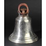 *Scramble Bell. A fine and rare WWII Air Ministry pattern metal scramble bell, engraved with large