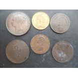 *Trading Tokens. Bath, William Glover, Lutwyche's mule Halfpenny, bust John Howard, rev. seated