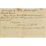 *Rossetti (Christina Georgina, 1830-1894). Autograph note signed, 'Christina G. Rossetti', 30