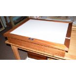 *Light box. A bench standing light box, by Harbral Ltd., with opaque perspex top, within mahogany