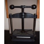 *Nipping press. A cast iron nipping press, by Hampson Bettridge & Co., Ltd., finished in black,