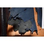 *Leather. Ten skins of dark blue goatskin bookbinding leather, comprising five skins of grade I dark