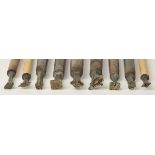 *Decorative finishing tools. A collection of twenty-seven brass decorative finishing tools, majority