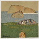 *Smith (Philip, 1928-). Rocks & Sea, 1996, maril panel, showing a seascape with rocky outcrops,