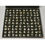 *Optician's eyes. A collection of 100 Victorian glass optician's eyes, various sizes and colour,