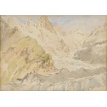 *Switzerland. Chalets on the Gros Scheideck, near Rosenlaui, 1869, pencil and watercolour on wove