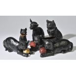 *Bretby. A collection of Bretby pottery cats, various forms and sizes, including a playful cat