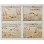 *Malta. A group of four watercolour and gouache views of historic naval battles involving the