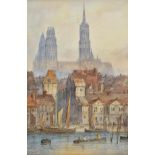 *Lewis (Lennard, 1826-1913). Quay de Paris, Rouen & Continental Canal Scene, 1902-03, a pair of