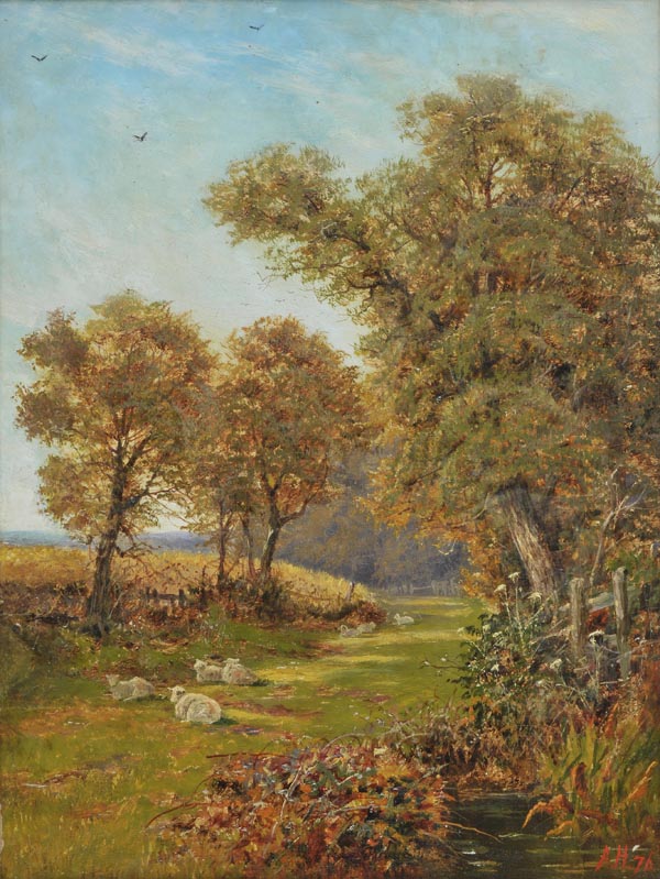 *Herbert (Arthur, 19th century). Near Godalming, 1876, a pair of oils on canvas, initialled and