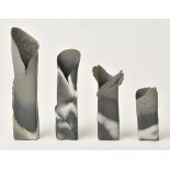 *Clark (Pat). Abstract forms in black, grey and white, circa 1970-74, four pieces in handbuilt