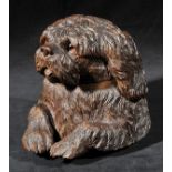 *Black Forest. A fine early 20th-century Black Forest tobacco jar, carved in the form of a dog