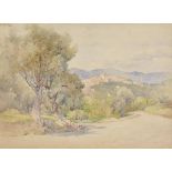 *Dowson (Russell 1841 - 1914). Point du Garillon, Cap d'Antibes, watercolour, 28 x 37.5 cm (11 x