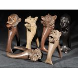 *Black Forest. A collection of early 20th-century Black Forest carved wood nutcrackers, comprising