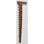 *Walking stick. An unusual sawfish bill walking stick, probably late 19th century, with