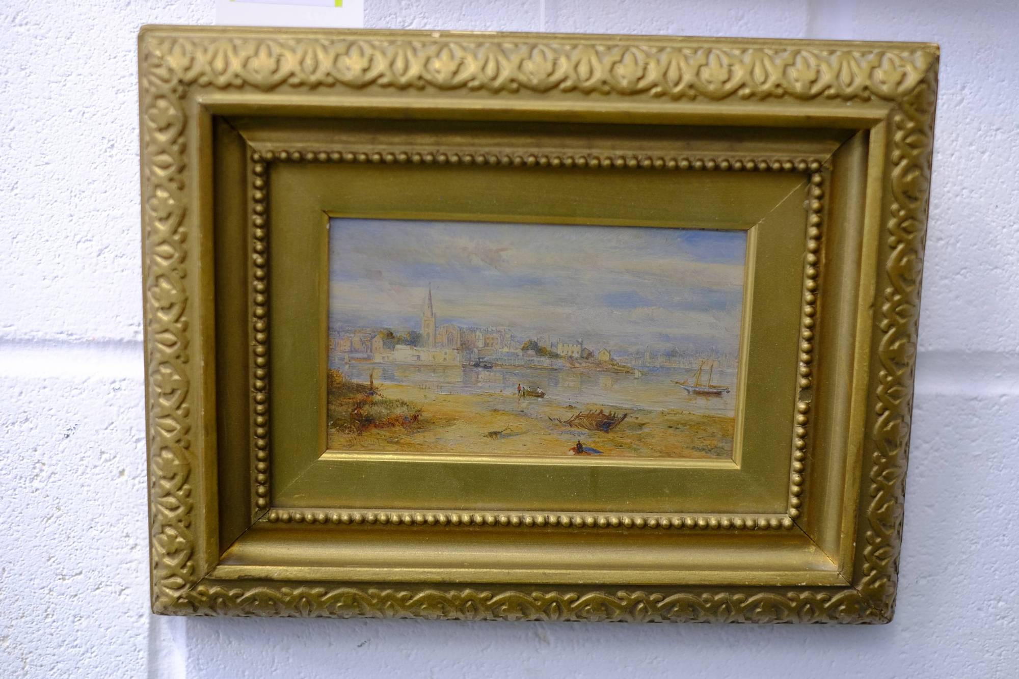 *Bond (William Joseph Julius Caesar, 1833-1926). Coastal scene, oil on wood panel, signed lower - Image 2 of 4