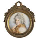 *After Sir Thomas Lawrence (1769-1830). Portrait of Elizabeth Farren, circa 1800, circular