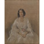 *Rogers (Jane Masters, fl. 1847-70, circa 1823-1909). Portrait of a young woman in a white dress,