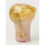 *@Herman (Samuel J., 1936-). Swollen cylinder vase in pink and gold, 1981, hand-blown swollen