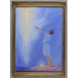 *@Rosenkrantz (Arild, 1870-1964). Adoration, pastel, showing a standing male figure in a blue