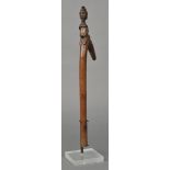 *Burkina Faso. A Lobi Janus tribe dance staff, carved with double headed tribesman on supporting