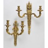 *Wall sconce. A French ormolu wall sconce, circa 1850, with two branches surmounted by a classical