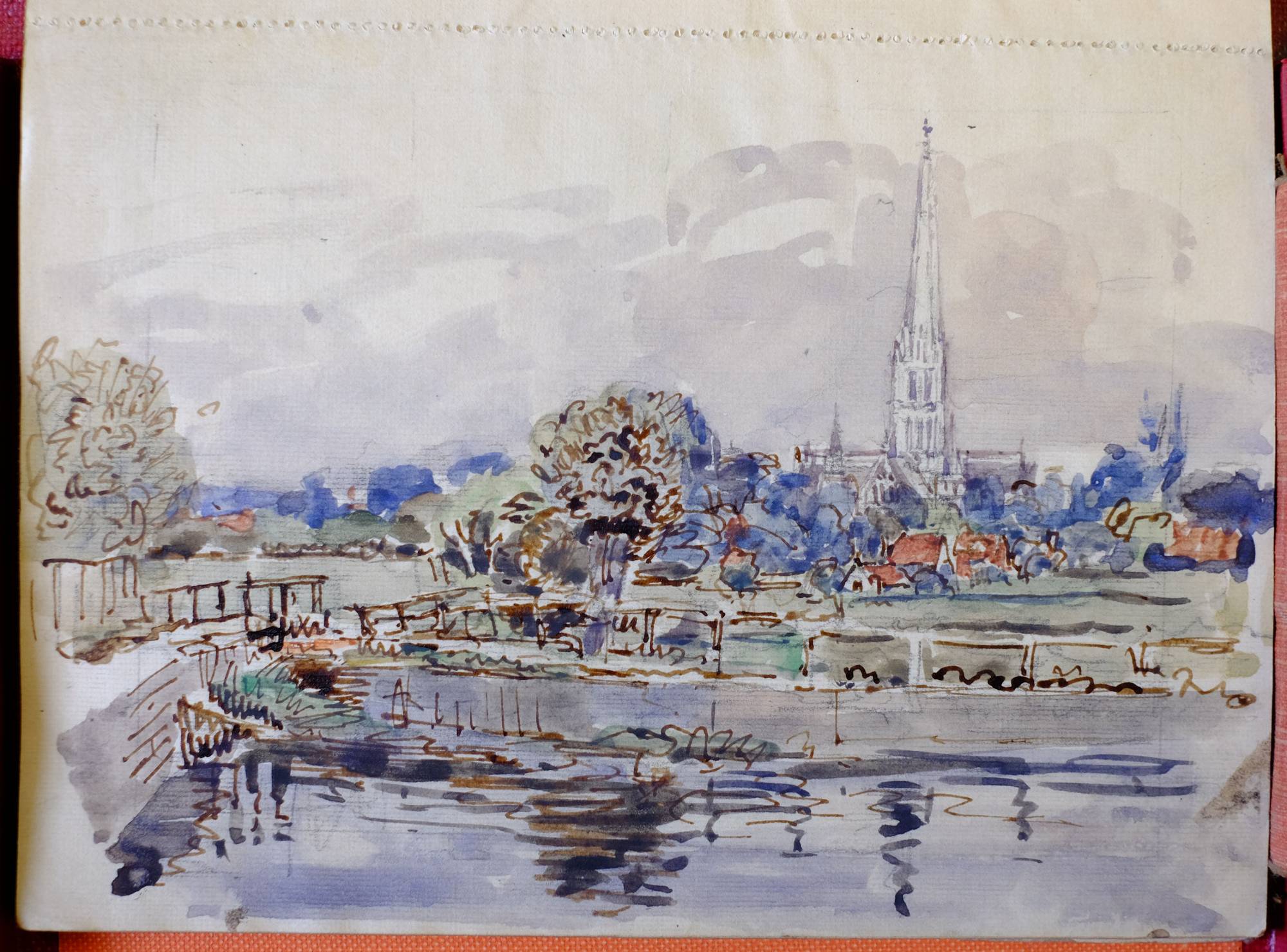 Hawksworth (William Thomas Martin, 1853-1935). Sketchbook containing various views in Salisbury - Image 9 of 11