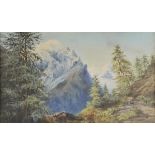 *Marrable (Madeline Frances Jane (1834-1916)). 'Among the Alps', 1873, watercolour, signed in