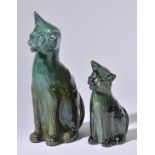 *Brannam (C.H.). An early 20th-century pottery cat, c.1910, modelled in the seated position with