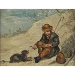 *Barker (William, 19th century). The Shepherd's Christmas, oil on panel, inscribed in an early