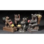 *Black Forest. A collection of early 20th-century Black Forest bears, comprising a cotton spool