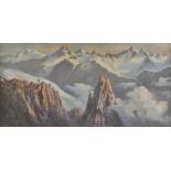 *Jones (Raphael, early 20th century). Climbers Ascending an Alpine Summit, 1913, oil on canvas,