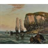 *Dorset. Old Harry Rocks, 1918, oil on canvas, signed with initials H. B., and dated lower left,