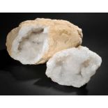 *Quartz geode. An extremely large example showing the natural crystal formation of this geode,