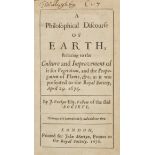 Evelyn (John). A Philosophical Discourse of Earth, Relating to the Culture and Improvement... A